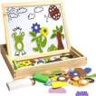 Magnetische Houten Puzzel - Kikker -Tijger - Krijtbord- Krijten - Magneten Speelgoed - Duurzaam -White Board - Peuter - Kleuter - Kinderen - Creatief - Spelend Leren - Actief - Rekenen - Schrijven - Meeneem - kerst kado - Groen Schoolbord - Leerbord